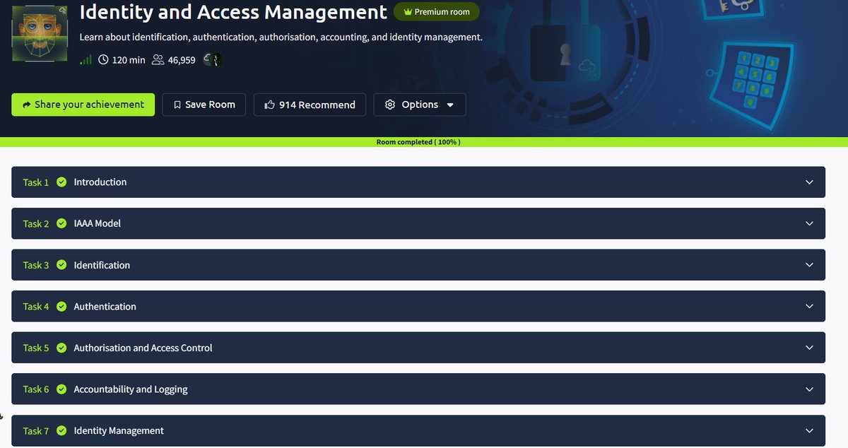 Oreofemosun's tweet photo. #100DaysOfCyberSecurity challenge day 9.
Completed the Identity & Access Management room on TryHackMe.
Learned how authentication, authorization, and least privilege protect systems from unauthorized access.
#CyberSecurityStudent #IAM
@jay_hunts @ireteeh @NnajiDaniel_C https://t.co/vpm7L0xt0d