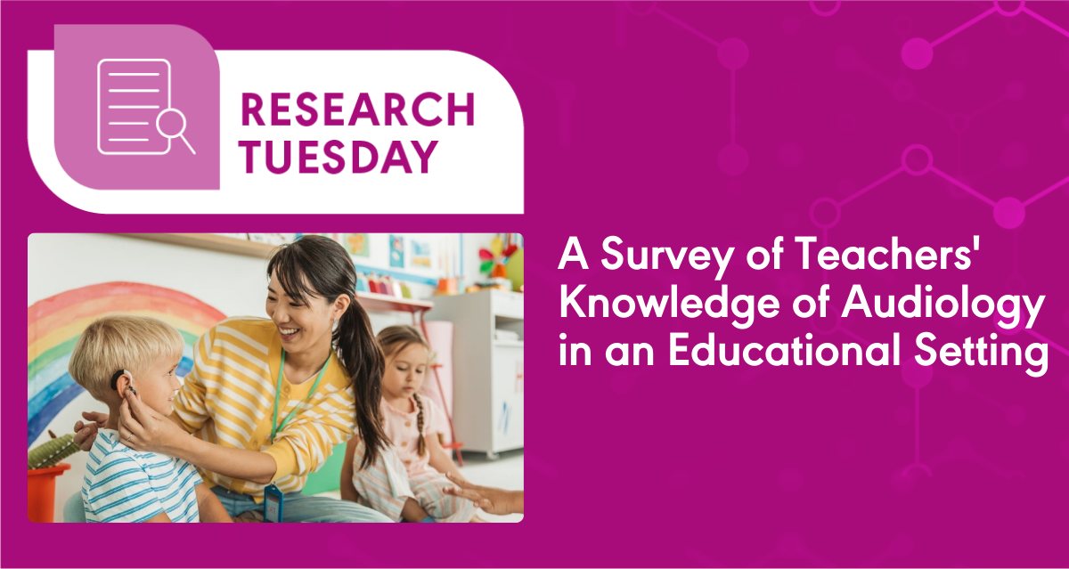 achievehearing's tweet image. A Survey of Teachers' Knowledge of Audiology in an Educational Setting

A working relationship between the educational audiologist and classroom teacher is essential for children with hearing loss. 

pubs.asha.org/doi/10.1044/20… #hearingloss #childeren #teachers #audiology