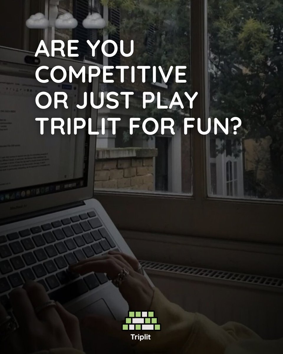 TriplitGame's tweet photo. Are you chasing the fastest solve… or just playing for the fun of it?

Download today! ➡️ https://t.co/jlydCV2lAw

#Triplit #WordGame #PuzzleCommunity #DailyChallenge #BrainTeasers https://t.co/d0IVBxAfiL