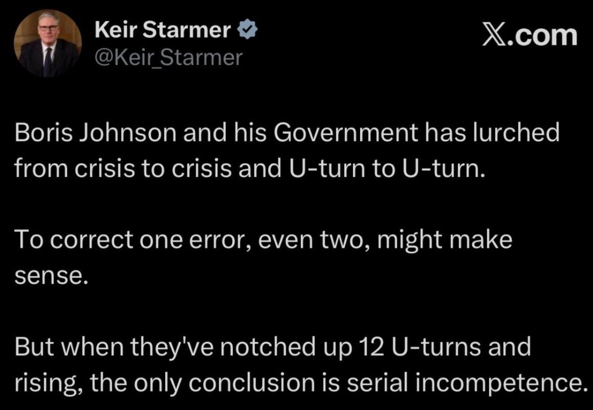 ChadThomasUK's tweet image. And within 18 months, you’ve done your 13th U-Turn Keir, nice one mate. 👍