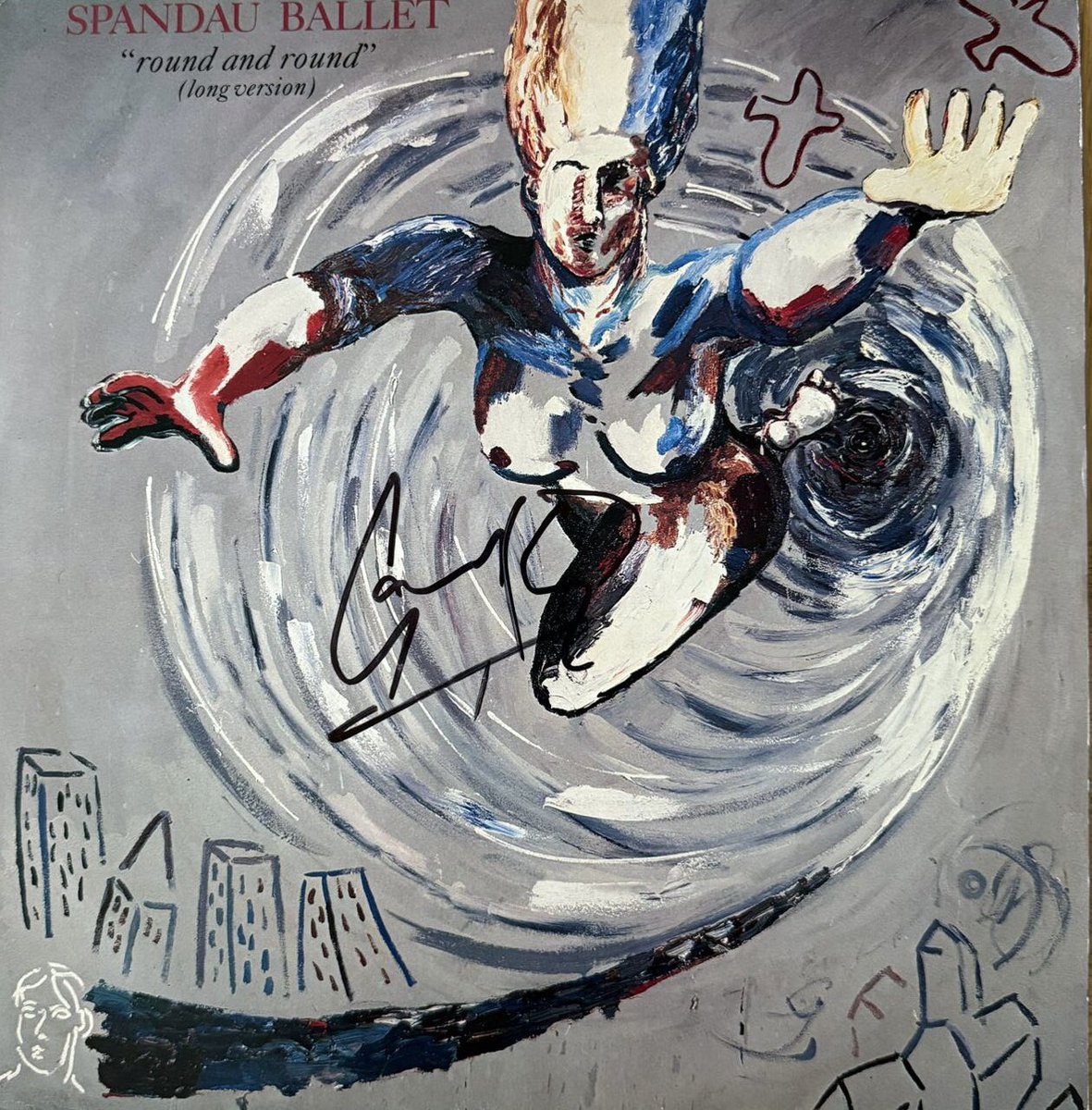 myRockworld memorabilia: Spandau Ballet - „Round and Round“ - 1984 - 12inch Maxi Vinyl - signed by Gary Kemp