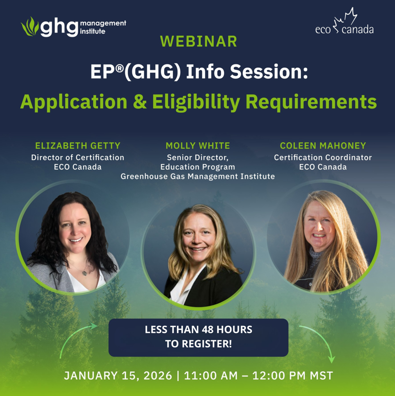 ecocanada's tweet photo. ⏳ Less than 48 hours left to register!

Join us on January 15 at 11 AM MST for our EP®(GHG) Info Session and learn everything you need to know about eligibility and the application process for the Environmental Professional (GHG) designation. 

👉 https://t.co/YdVyWVQcfN https://t.co/rQ1YP39LyN