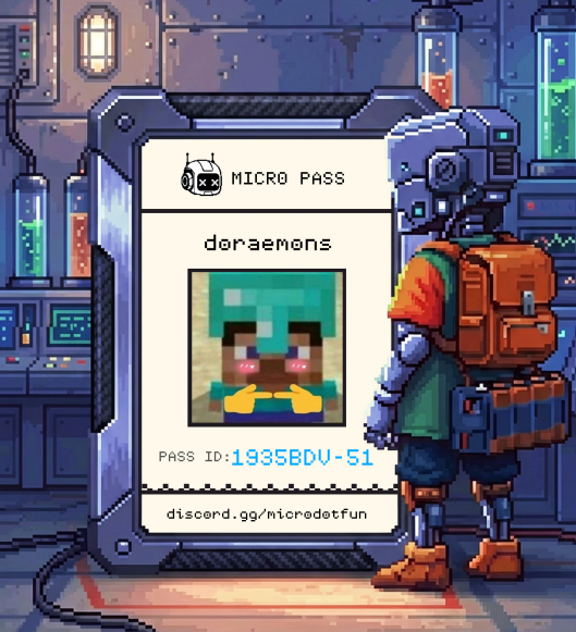 I just generated my Micro Pass! Generate yours now and enjoy the benefits of the @Microdotfun ecosystem at discord.gg/microdotfun