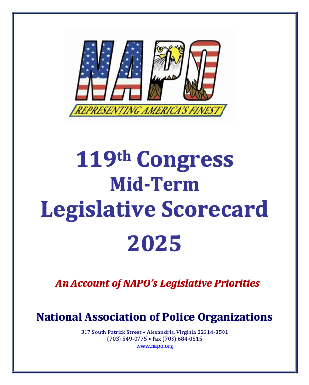NAPOpolice's tweet photo. Find out how your Congressional Representatives and Senators voted on NAPO’s priority legislation in 2025 by reviewing NAPO’s Legislative Scorecard for the First Session of the 119th Congress. Now available at https://t.co/7F5FRisPfW https://t.co/fNy9mhFzns