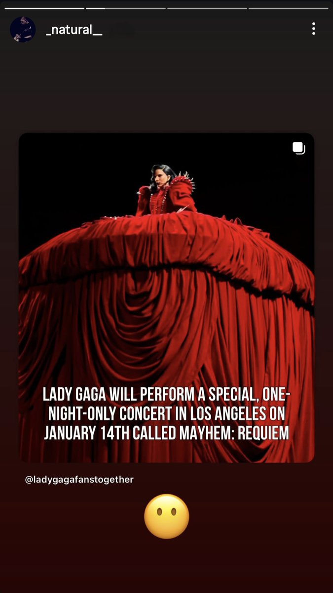 RDTLadyGaga's tweet image. Voto de silêncio? O diretor musical de Lady Gaga, NATURAL (Juan Manuel Nájera), usou apenas o emoji “😶” ao comentar, em sua rede social, o misterioso projeto “MAYHEM: REQUIEM”.

O que será que eles prepararam para esse show? 👀

O evento está marcado para acontecer amanhã (14),…