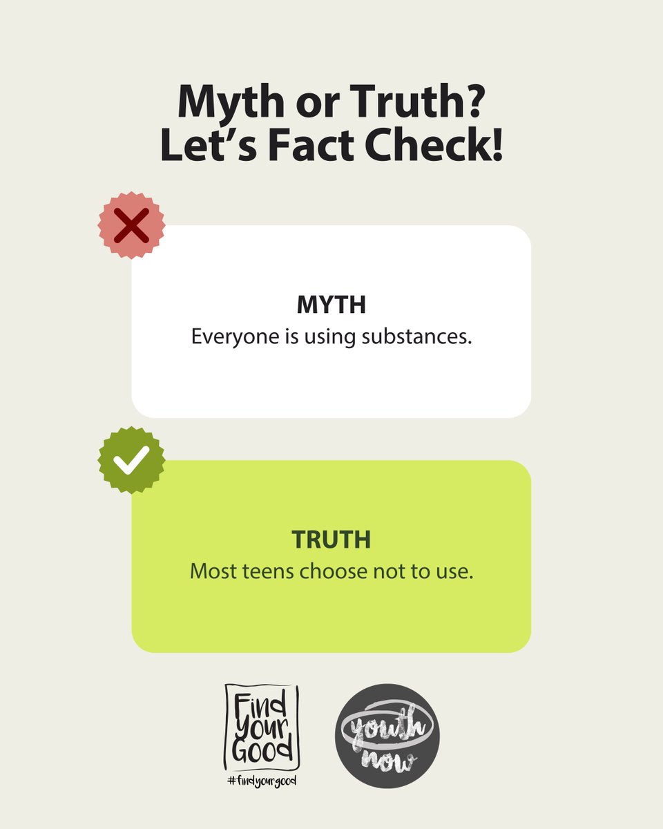 It can feel like “everyone’s doing it,” but that’s not true. Most teens are making healthy choices every day—focusing on their goals, friendships, sports, creativity, and future plans. Know the facts. Choose truth, not pressure. #FindYourGood