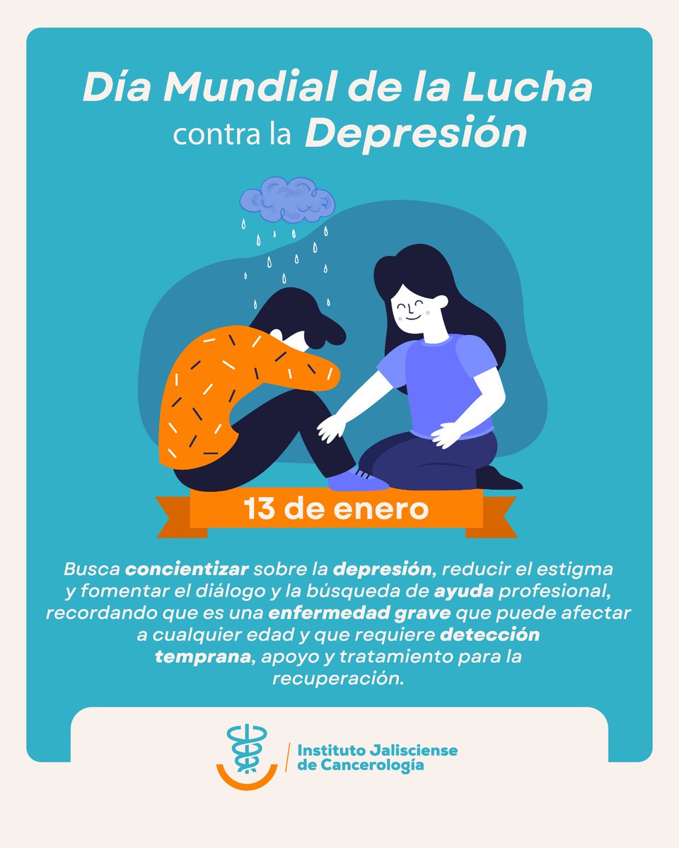 🧠💙 Día Mundial de la Lucha contra la Depresión
La depresión es una enfermedad real y tratable. Hablar, escuchar y acompañar puede marcar la diferencia.
En el IJC recordamos que cuidar la salud mental es parte del bienestar integral.
No estás solo/a.