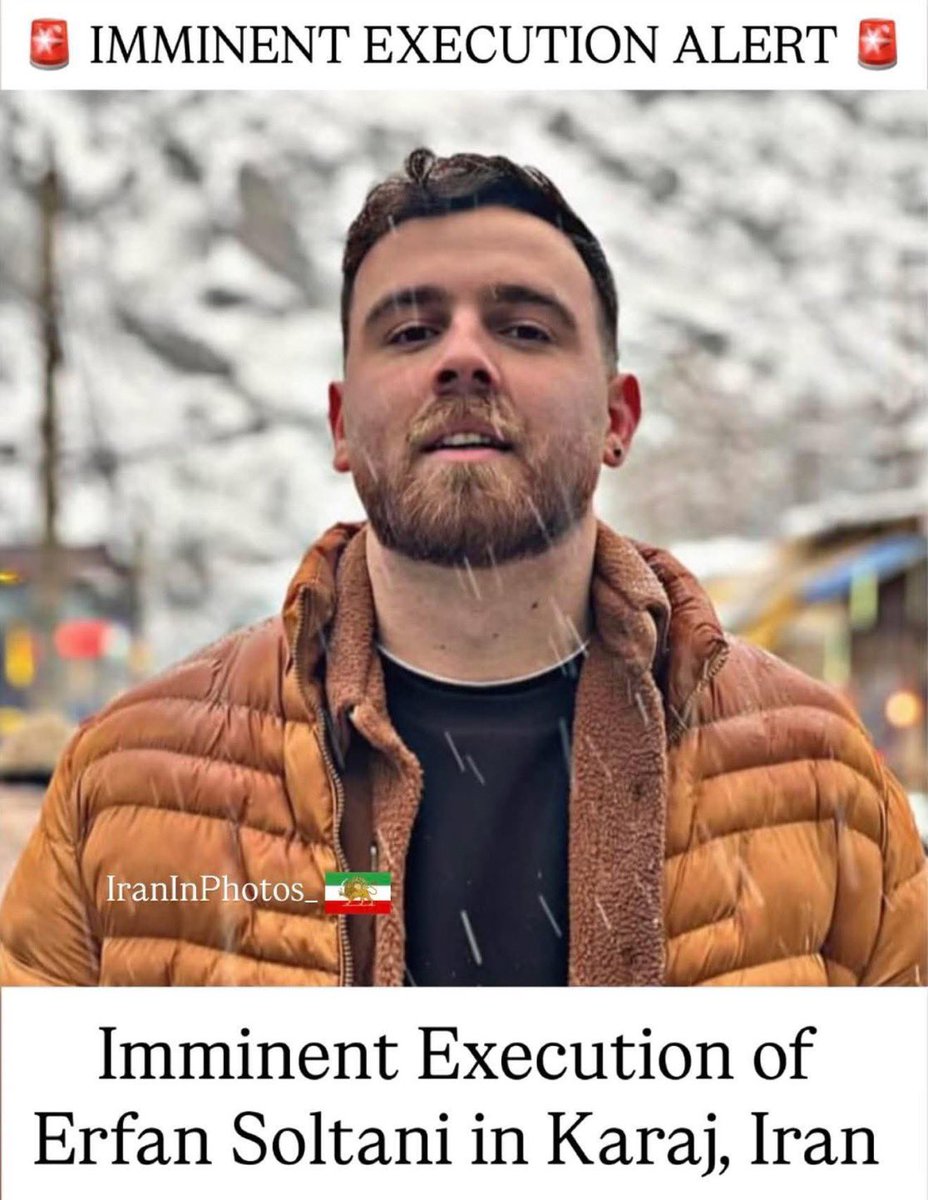 camalees's tweet image. Share this to save his life. 
If you make him famous, the Iranian regime might not execute him tomorrow. 
#ErfanSoltani 

Partilhe para salvar a vida dele.

Vamos usar a pressão internacional e o poder das redes.

@realDonaldTrump @WhiteHouse 
@antonioguterres 
@vonderleyen…