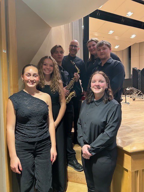 KSU All-Star Band! Daisy Zinz, flute, Holley Reynolds, french horn, Dylan Evans, alto sax- also was selected for a solo with the group, Dr. Benjamin Lorenzo, conductor, Aubree Varga, euphonium, Isaac Antos, percussion and Madison Nutter, flute. Way to represent Pirates! 🏴‍☠️ 🎶