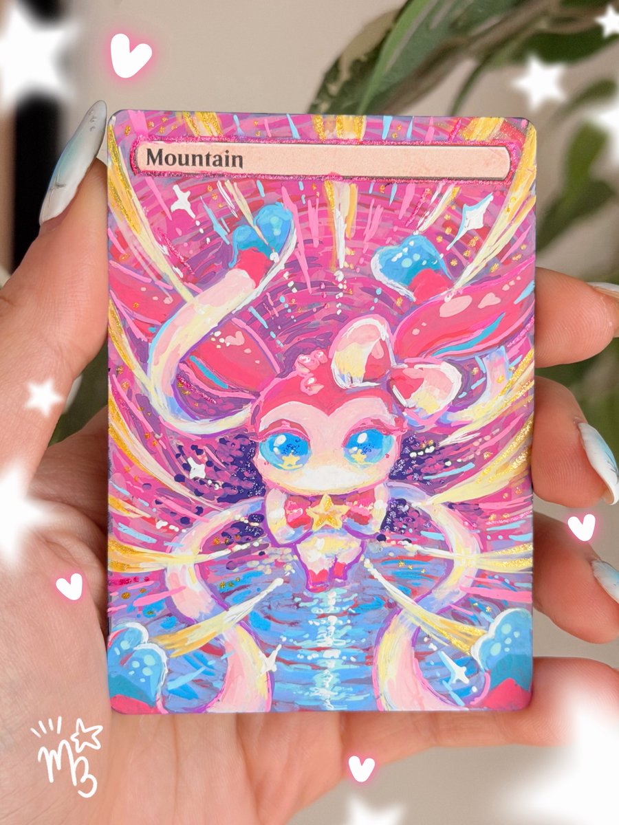 Magical Sylveon ⋆.𐙚 ̊ 💕 I had this image in my head for daaays and it’s about to lead to a whole eevee series!! The first.. certainly not the last ⭐️ in retrospect however I will probably paint Sylveon on a different land next time lol