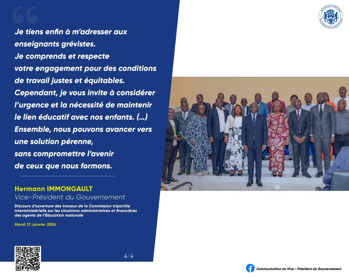 À l’ouverture de la Commission tripartite interministérielle, j’ai attiré l’attention sur la situation administrative et financière des agents de l’Éducation nationale, une préoccupation majeure du Gouvernement.