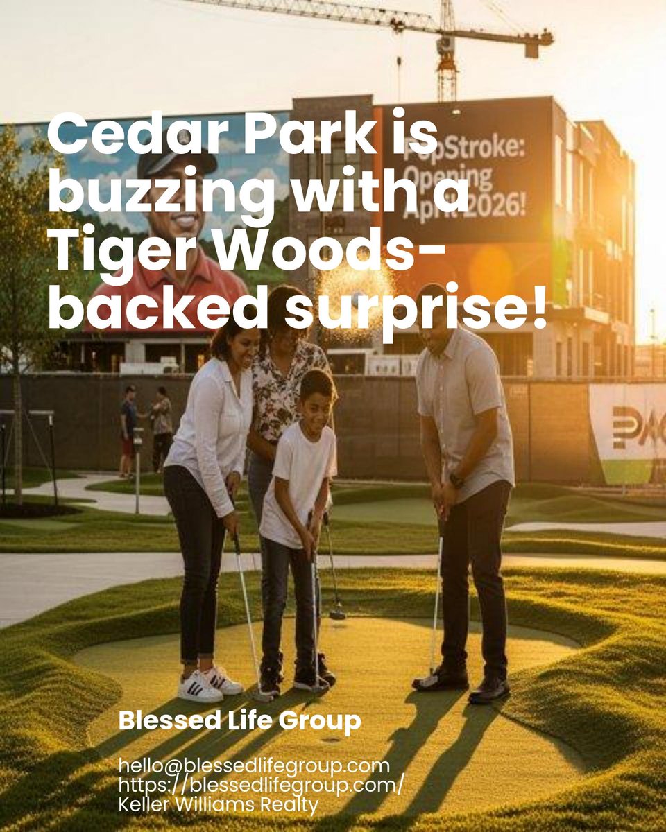 Big news for Cedar Park: a Tiger Woods-backed PopStroke Entertainment Complex is coming your way in April 2026.

Who’s excited to show off their putting skills? Tag your favorite golfing buddy and get ready for the grand opening!

#CedarParkLiving #AustinMetroGrowth #PopStrokeFun