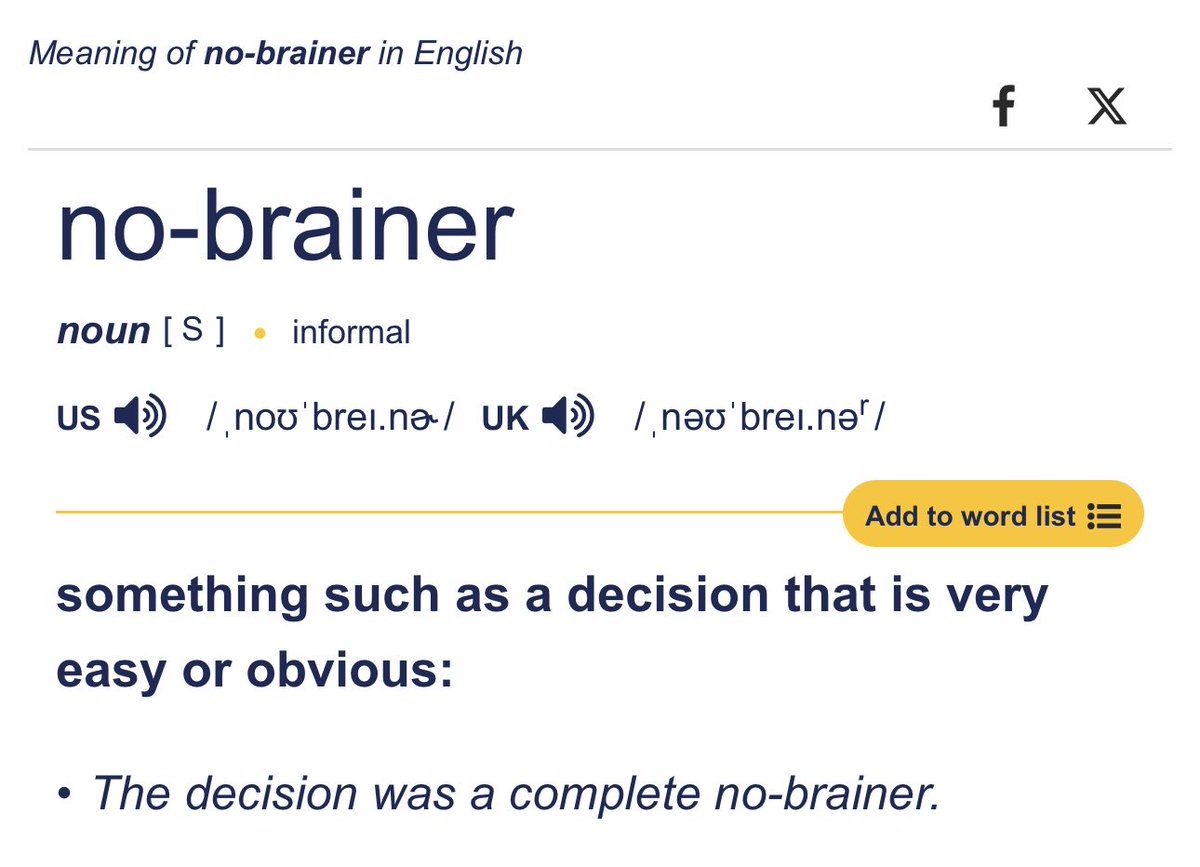 华川粉非要用英语骂人，没想到其实是在夸人。 No brainer是褒义的，不是表示一个人没脑子。 你们英语这么差，遇到ICE怎么办啊。