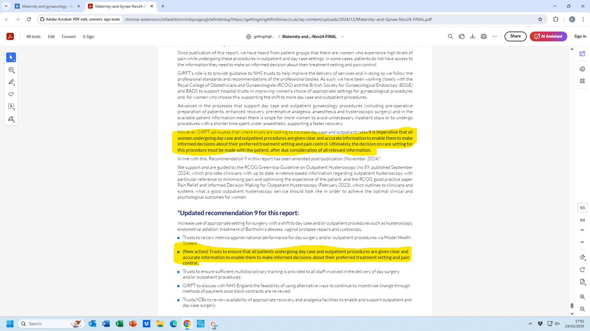 Please INSIST on pain control.  
"I waited in a wheelchair as I felt faint afterwards..  The next lady said she was OK but fainted &amp; fell on the floor in the waiting room. I had to move so they could put her in the wheelchair. A third lady could be heard shouting at the doctor.."