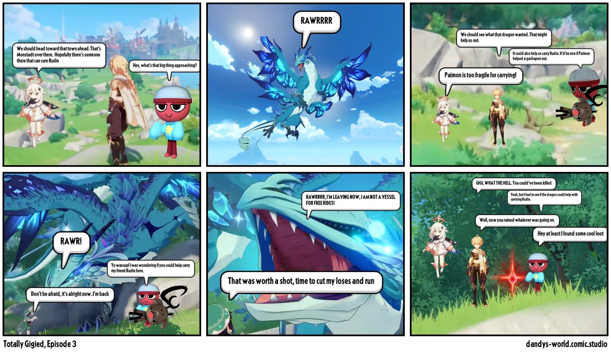 So uh, I have been busy with a comic series lately. It’s Dandy’s World x Genshin Impact.