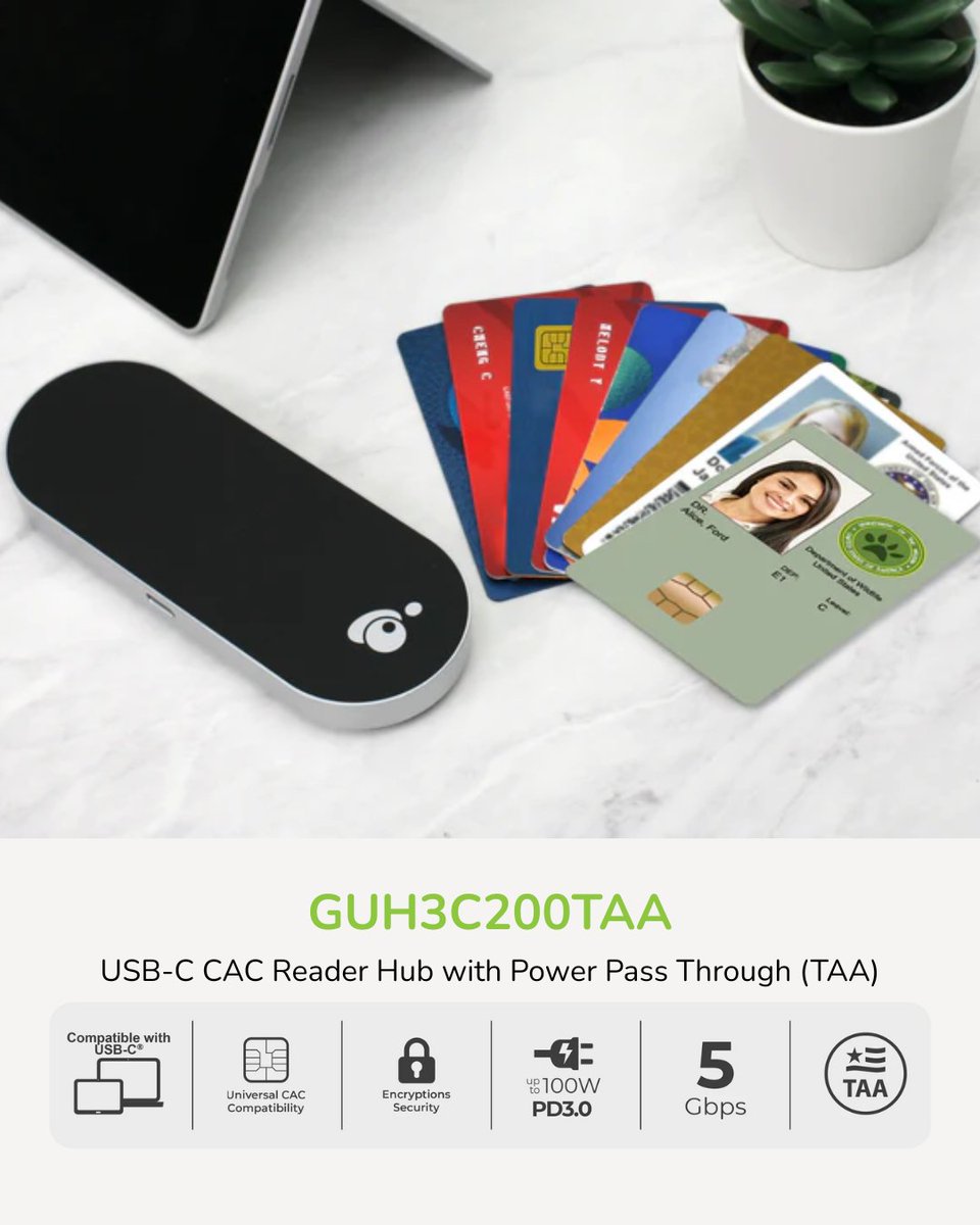TAA Compliance Meets Modern Connectivity 🏛️💻

Our GUH3C200TAA USB-C Smart Card Reader Hub with Power Pass-Through — built for organizations that demand secure, reliable access in compliance-driven environments. 

📩 Contact us at: sales@iogear.com