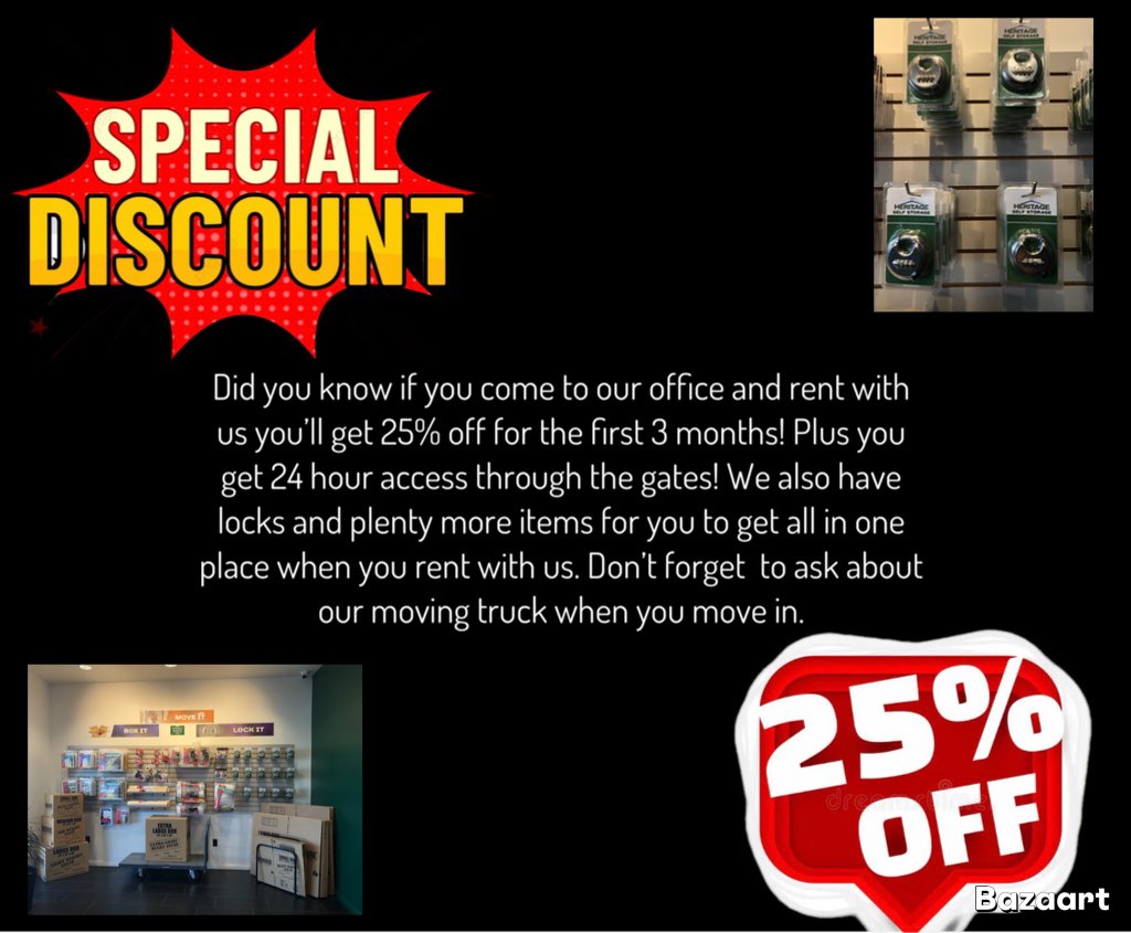 Don’t miss out on the opportunity of getting 25% off for the first three months in person when you rent with us