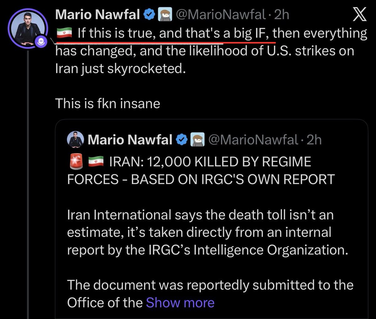 They post a lie as fact and then “if this is true” it. 🤣