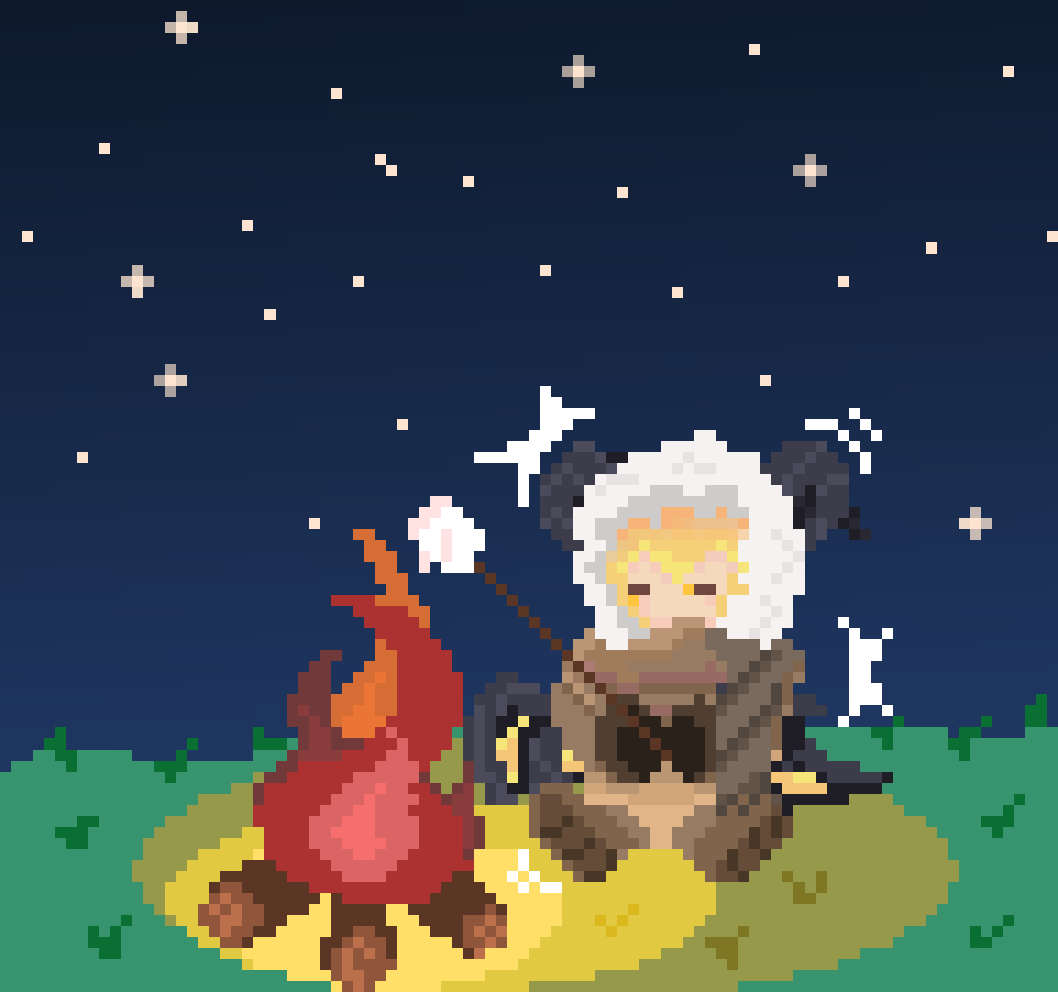 PoruPalette's tweet photo. #PortfolioDay 
I am a pixel artist and i eat pixels! https://t.co/amh17dvDNO