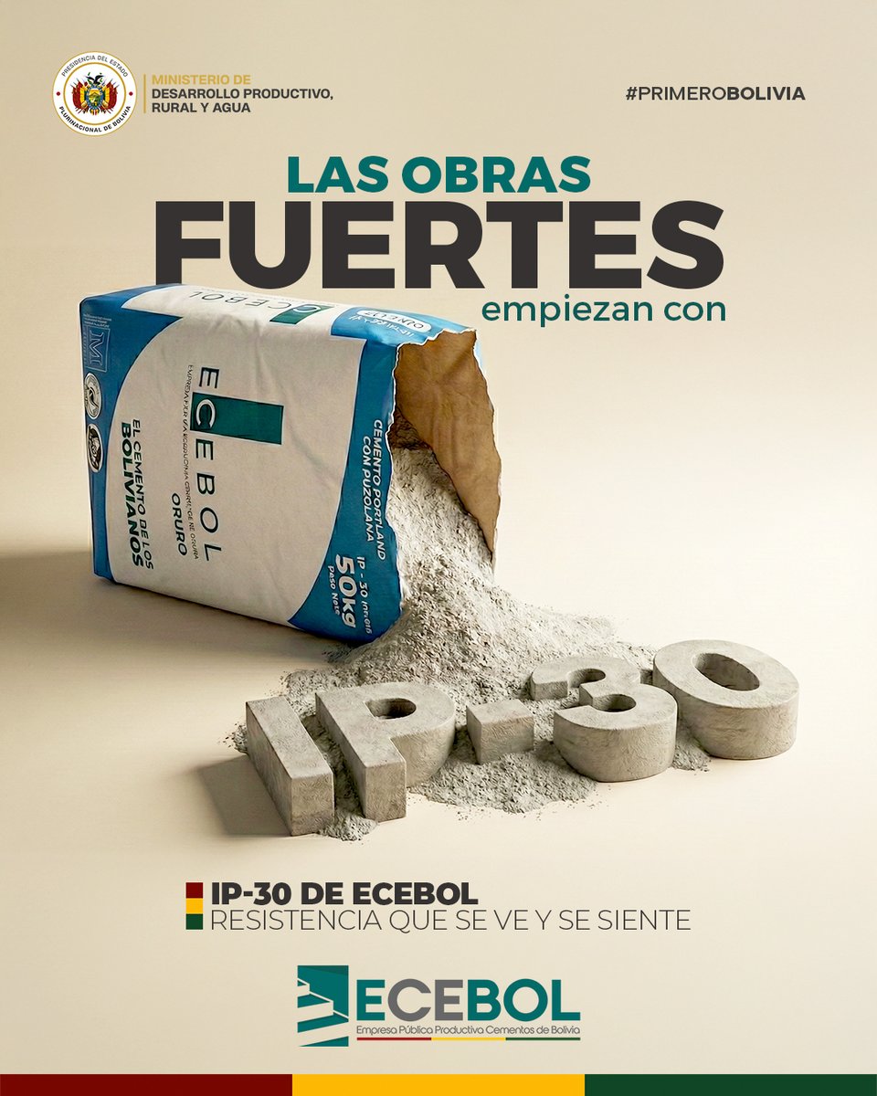 Sedem_Bolivia's tweet image. 🧱💪 Las obras fuertes empiezan con IP-30 de @EcebolBolivia .
Resistencia que se ve, se siente y sostiene el futuro de Bolivia. 🇧🇴

#ECEBOL #IP30 #SiempreBolivia #ConstrucciónSegura
@MDPRyABolivia