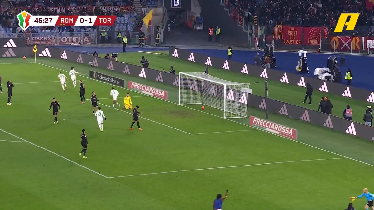 هرموسو يسجل هدف التعادل لروما في مرمي تورينو 