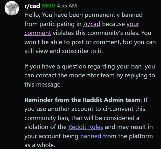life achievement unlocked?  i assumed it would have been for negging on #FreeCAD, but it was a positive comment with a tool recommendation.