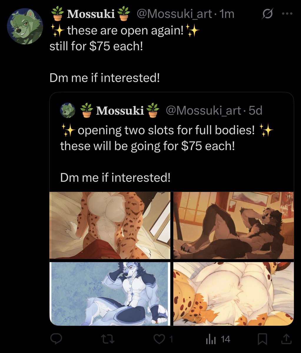 horsiedeeer's tweet image. Hey @Mossuki_art ??? How about instead of reopening commissions and being an avoidant bitch give people the shit they paid for??