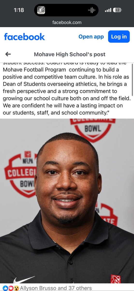 Steven Beard has been named the new Athletic Director/ Head Football Coach at Mohave High School!