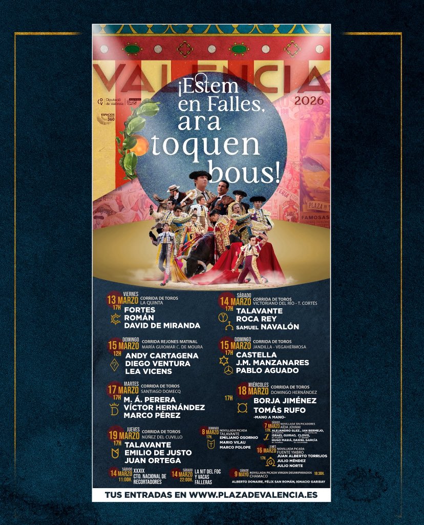 Positivo que se cuente con Fortes, David de Miranda y Victor Hernández, que se lo han ganado a pulso. También el hueco para los toreros locales como Román y Samuel Navalón. El doblete de Talavante, la presencia de Perera, Castella o Manzanares, carecen de sentido y no interesan a