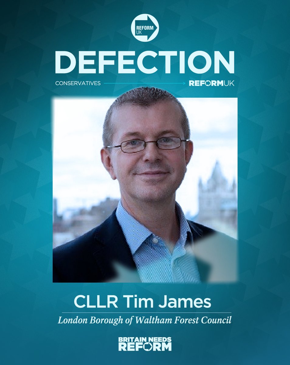 reformparty_uk's tweet image. Welcome to Reform UK, Cllr Tim James! ✅