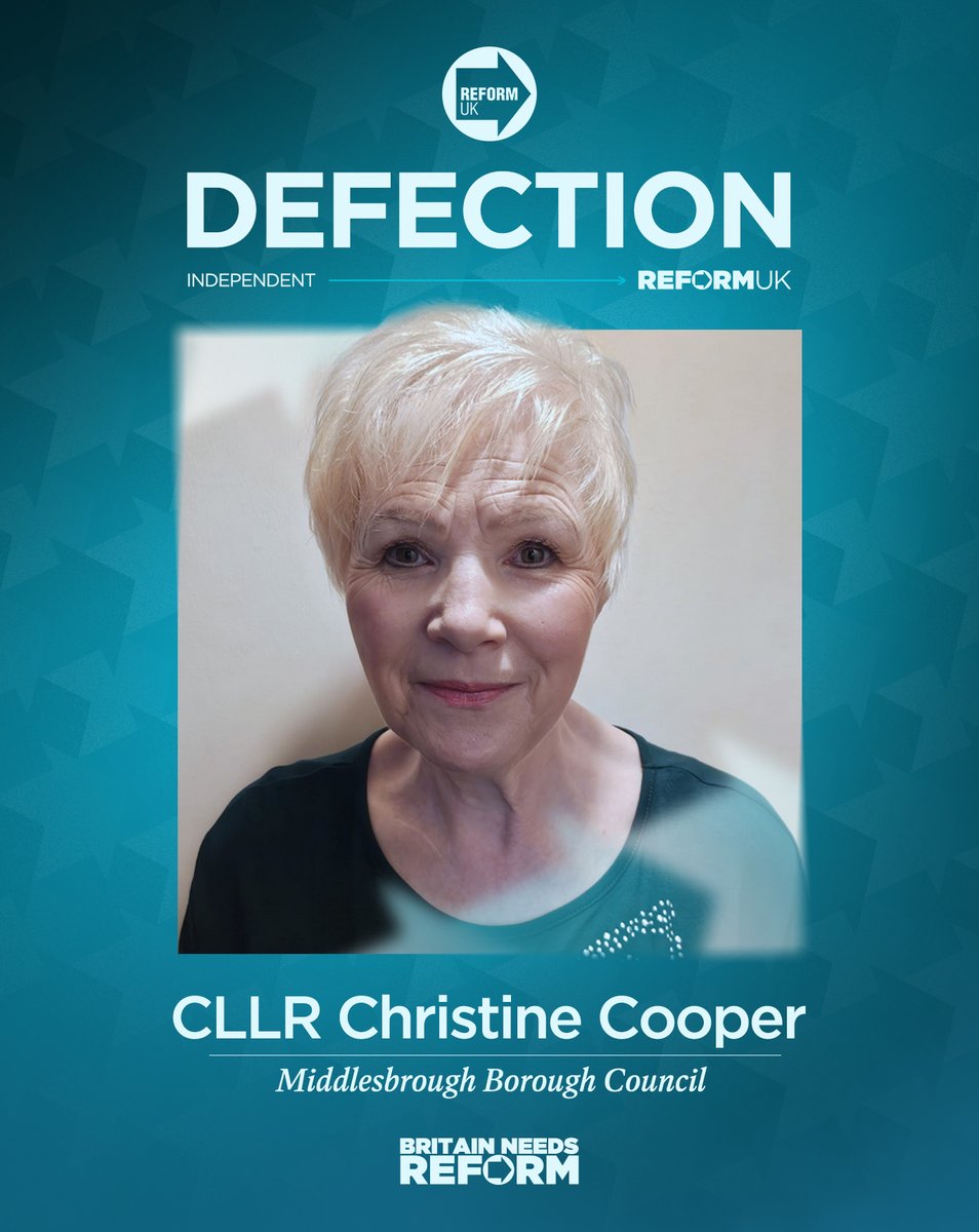 reformparty_uk's tweet image. Welcome to Reform UK, Cllr Christine Cooper! ✅