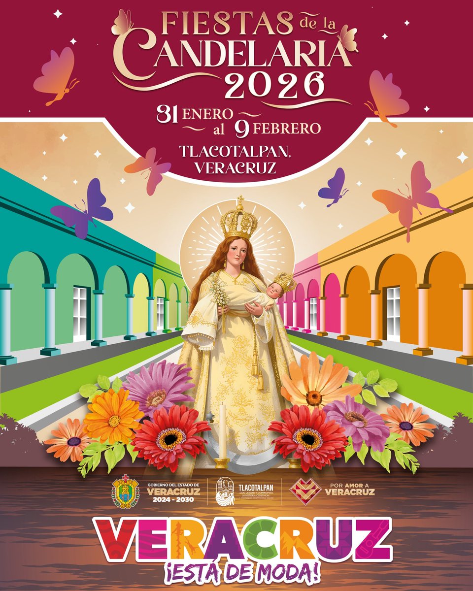 Ven a vivir las Fiestas de la Candelaria 2026 en el corazón de 📍 Tlacotalpan.

Patrimonio, música y tradición del 31 de enero al 9 de febrero 🌺🎶.

​¡No te lo puedes perder! #VeracruzEstáDeModa y tiene mucho que ofrecer ✨.