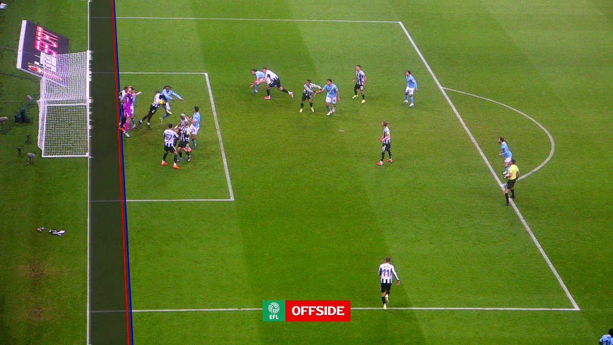 EFL_Comms's tweet image. #NEWMCI – 62’

Following an on-field review, the referee established that Haaland was in an offside position and disallowed the goal.

Referee announcement: “After review, Manchester City number 9 is in an offside position and impacts on the ability of the defender. Final