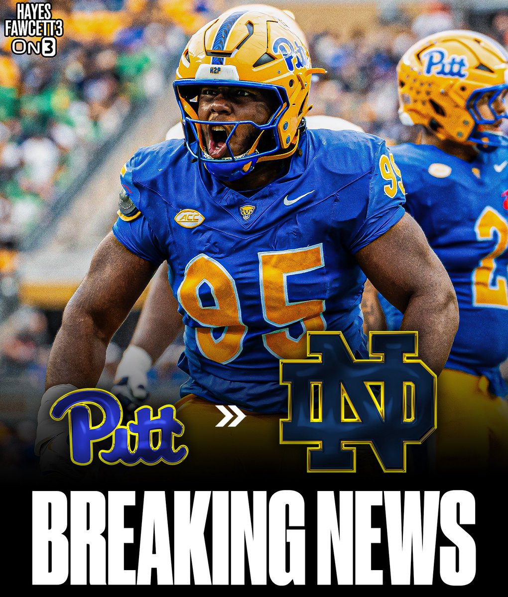 Hayesfawcett3's tweet image. BREAKING: Pitt standout transfer DL Francis Brewu has Committed to Notre Dame, he tells @On3

The 6’1 280 DL totaled 36 tackles, 8 TFLs, and 2 Sacks in 2025

Was named a Freshman All-American last year and is one of the Top DL in the portal 

on3.com/transfer-porta…