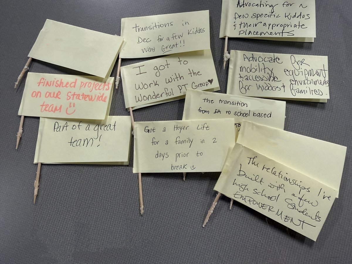 GrantWoodAEA's tweet image. Grant Wood AEA’s physical therapists celebrated their 2025 accomplishments at today’s PT meeting. The team shared a treat and took time to reflect on what they’re most proud of achieving alongside the families, students, and staff they support.
.
#IAedChat #IowaSchools