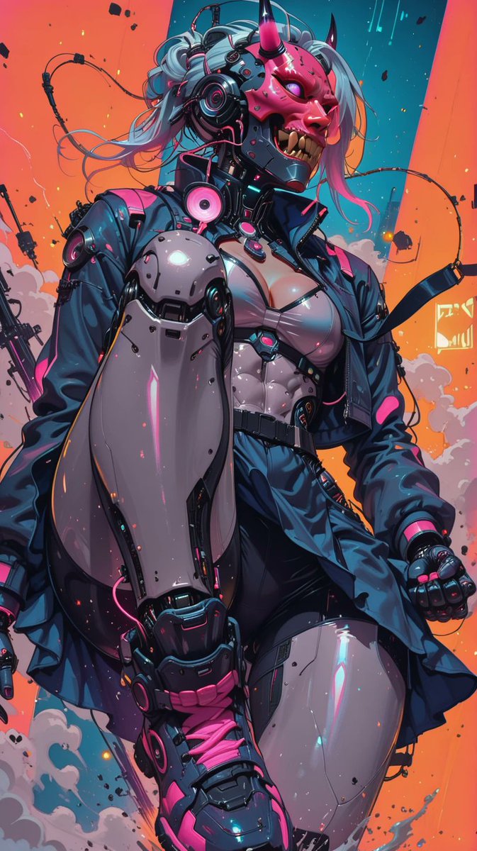 Cilla - 9th Omen Enforcer. She might look evil but after a rough start she switched sides to make sure the Cult Syndicate will not succeed in global domination.

#AIArtwork #AiArtSociety #aiART