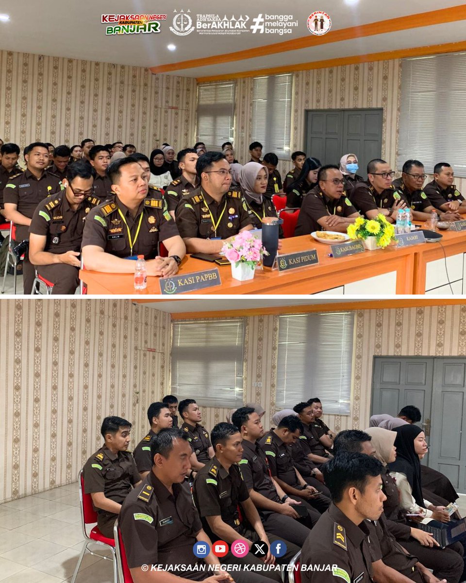 instagram.com/p/DTeXuCEjzOm/…
Rabu, 14 Januari 2025 (Hari Kedua) Plt. Kepala Kejaksaan Negeri Kabupaten Banjar Dr. Yudhi Kurniawan, S.H., M.H. bersama Kasi, Kasubag dan seluruh pegawai mengikuti Rapat Kerja Nasional Tahun 2026 yang dilaksanakan secara virtual
<a href="/KejaksaanRI/">Kejaksaan RI</a>