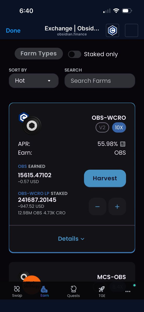 Decided to join in on the <a href="/ObsidianSwap/">ObsidianSwap | SWAP. CLAIM. WIN!!</a> Train 🚂 

🏦 Staked 19M $OBS for 12months filling their pool
🏊‍♂️ LP Added and Earning $OBS 

Now I just need some Robin NFTs for my collection… I heard <a href="/TheLionStrategy/">LionStrategy</a> has some 👀 $ROBINSTR 

#CroFam