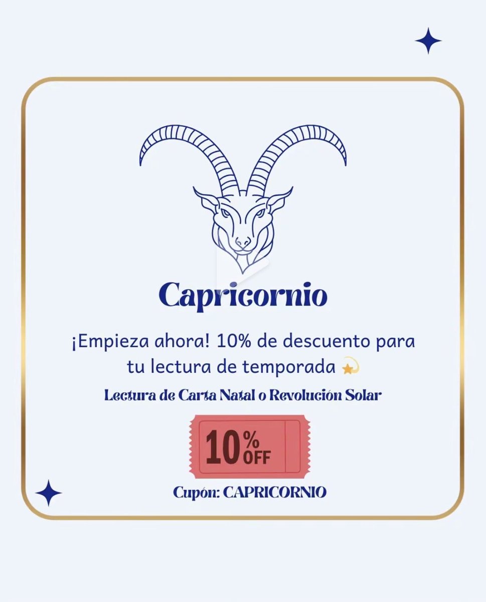 Valito_Saavedra's tweet photo. El Sol en Capricornio ♑️ 
Trae una energía de enfoque, compromiso y construcción consciente.

Capricornio no apura... construye.
Y para acompañarte en este proceso, hoy te traigo un cupón especial 🎁

Agenda aquí saavedra/
https://t.co/qW7tZQbQim

#astrología #capricornio https://t.co/7rzpjDdKE4