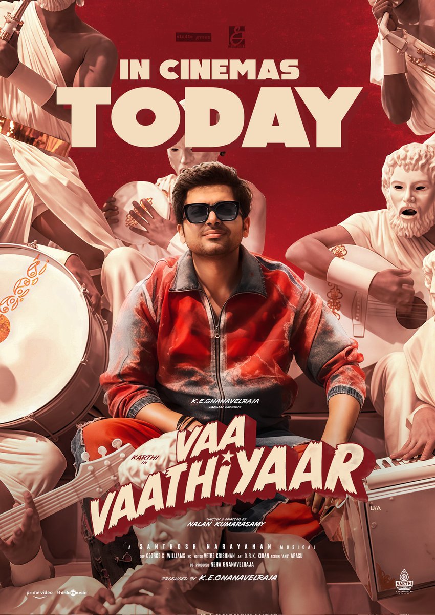 eemediaworks's tweet photo. இவன் எங்கள் வீட்டு பிள்ளை; இது ஊரறிந்த உண்மை 

Vaa vaathiyar From today ❤️🔥

@Karthi_Offl @StudioGreen2 @Music_Santhosh 

#VaaVaathiyaar #VaaVaathiyaarPongal https://t.co/Cv8OEu4Emn
