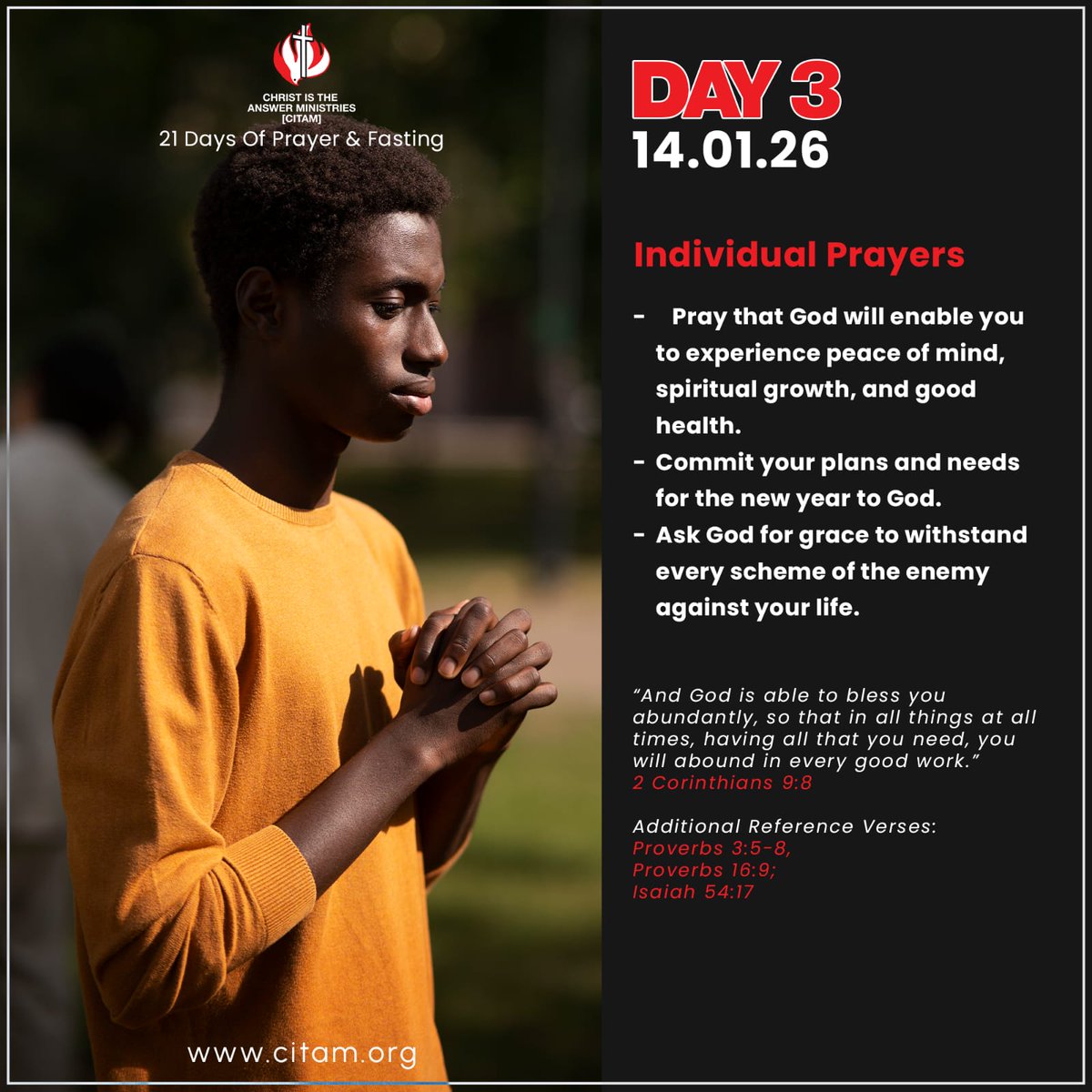 Day 3 of 21 days of Prayer and Fasting.
#CITAMMigori
#GodOfTheImpossible
#IsAnythingTooHardForGod?
