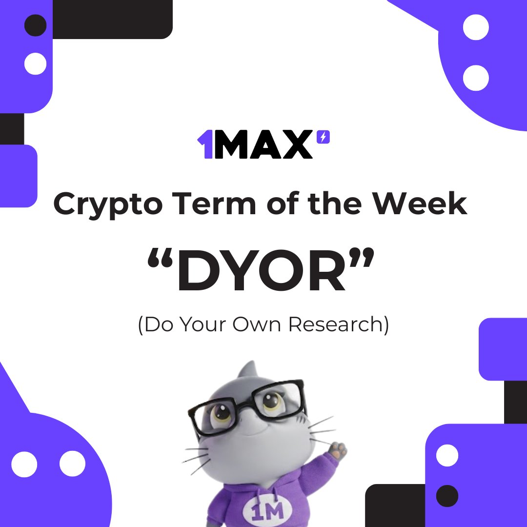 🎓 Crypto Term of the Week: DYOR You hear it in the crypto space all the  time. But what does it actually mean? DYOR = Do Your Own Research It sounds  simple,