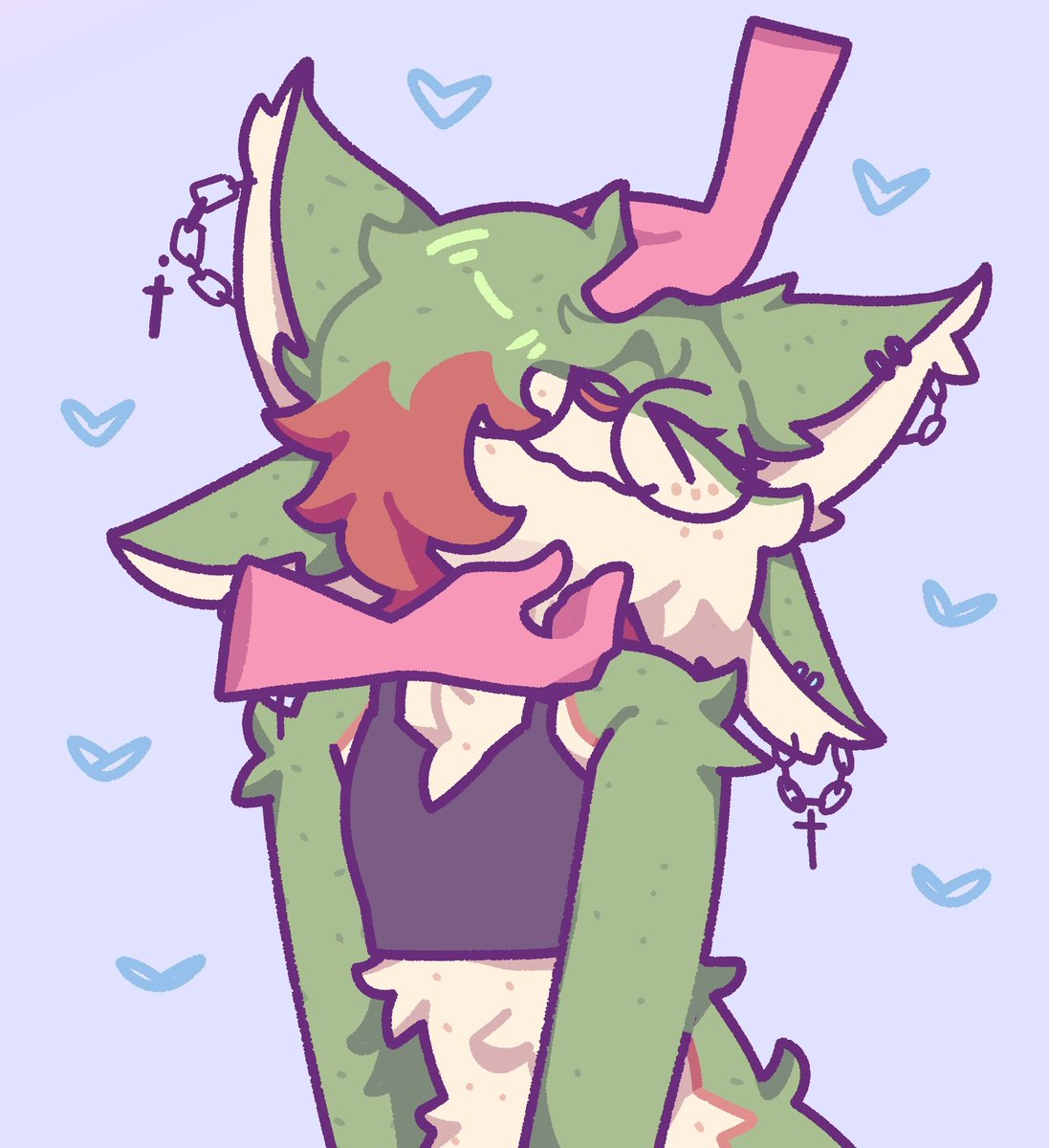 MeltyLoo's tweet image. Headpat ych + chin scratch alt for @Amore0420