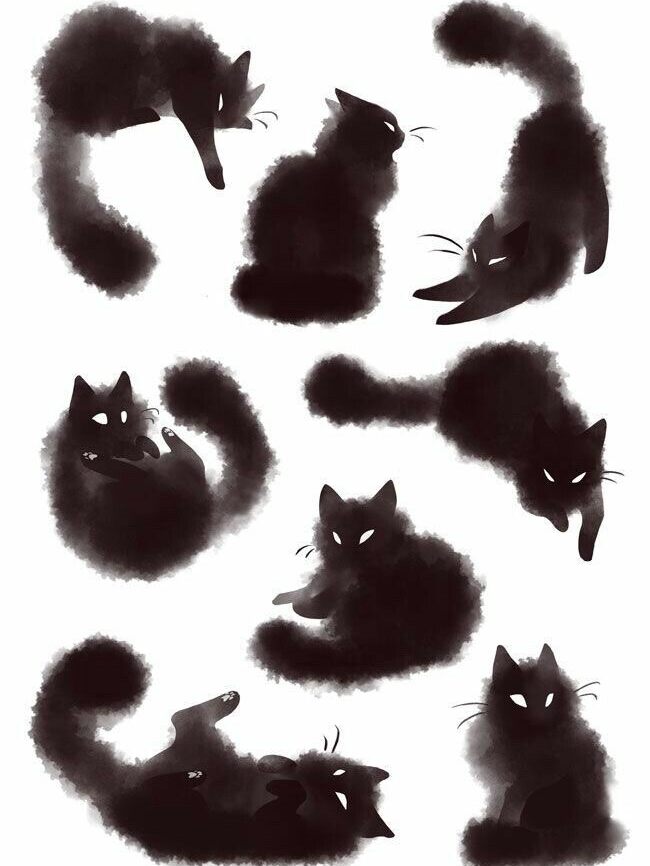 archaeologyart's tweet image. Cats, by Rozenn Grosjean.