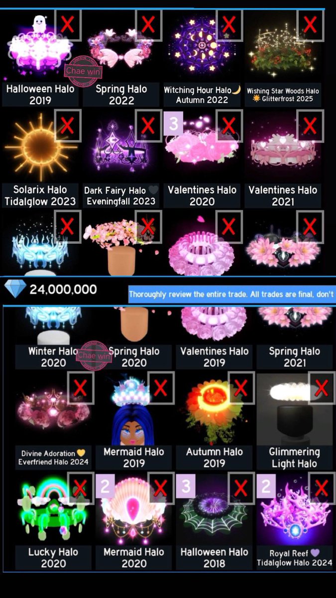 seiamicy's tweet image. trading or selling my halos and rhd for robux or adoptme please offer or name your price also if anyone interested direct message me so i can notice you!

#royalehightrades #royalehightrading #RoyaleHighHalo #royalehigh #royalehightradings #rhd #rh #halos #roblox #rhtrades #robux