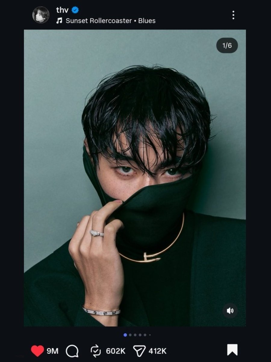 [INFO] Kim Taehyung's Instagram post with the GQ Korea covers has already reached 9 million likes, with 602k reposts and 412k shares!!! 🤩❤️‍🔥
9M🔜10M🔥

TAEHYUNG FOR GQ KOREA 
GQ KOREA COVER STAR V 
#TaehyungxGQKorea
#TaehyungxCartier

👇
instagram.com/p/DTUO5iDkpSD/…