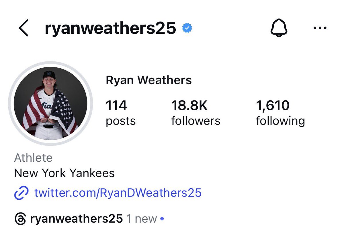 eyyankees's tweet image. Ryan Weathers wasting no time as he has already updated his IG bio 👀 

Seems to be happy about the opportunity to be a Yankee!