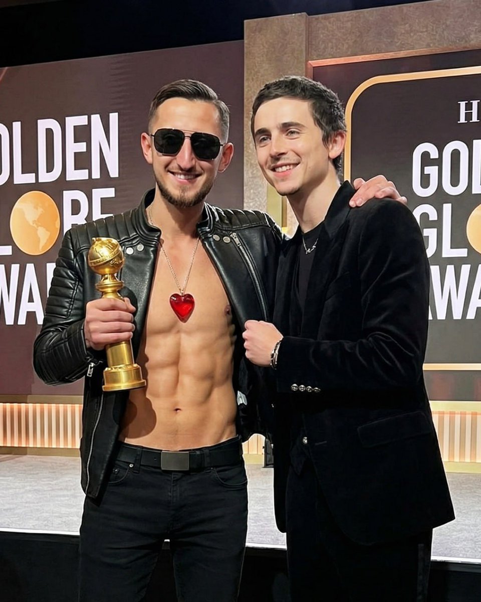 DOM_MAX_10's tweet photo. DOMAX😎 &amp; TIMOTHEE CHALAMET🟠 CONGRATS 🙏👏🎉 MY BROTHER🤝 #домашниймакс #domax😎 #timothéechalamet #goldenglobe2026 #holywood https://t.co/E46kQCnBYi