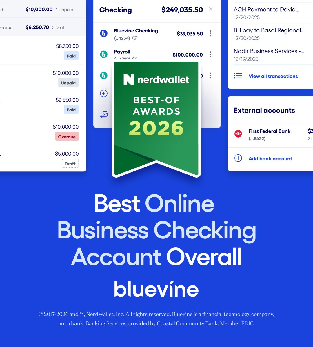 Proud to see @Bluevine named Best Online Business Checking Account Overall for 2026 by <a href="/NerdWallet/">NerdWallet</a>.
This is what happens when you build with small business owners in mind from the start. blvn.com/4jzIlMU