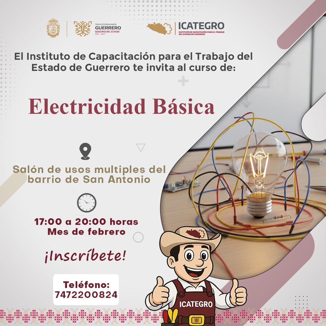 ¡Inscríbete y no te quedes sin capacitar!

Requisitos:
📄 INE (Mayores de edad)
📄 CURP
📄 Comprobante de Domicilio
✅ Mayor de 15 años

Curso: Presencial 🏫
Para Mujeres 👩 y Hombres 👨